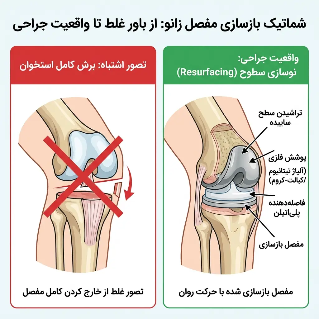 تصویر شماتیک بازسازی مفصل